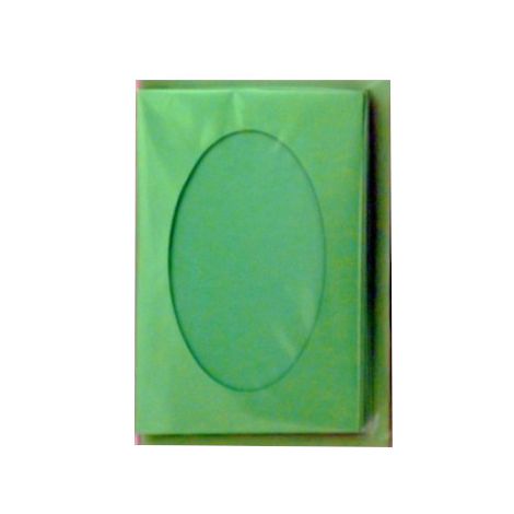 Papeteria Galeria Hobby C6 Passepartout Owalne, Zielona jasna